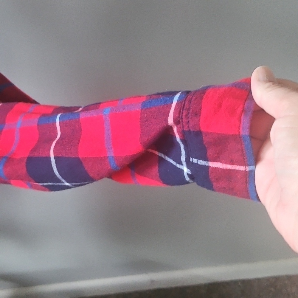 beachlunchlounge Red and Blue Plaid Hi-Low Button Down - Picture 6 of 10